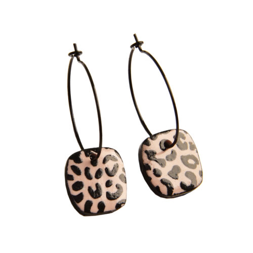 Créoles  "colorées carrées" léopard