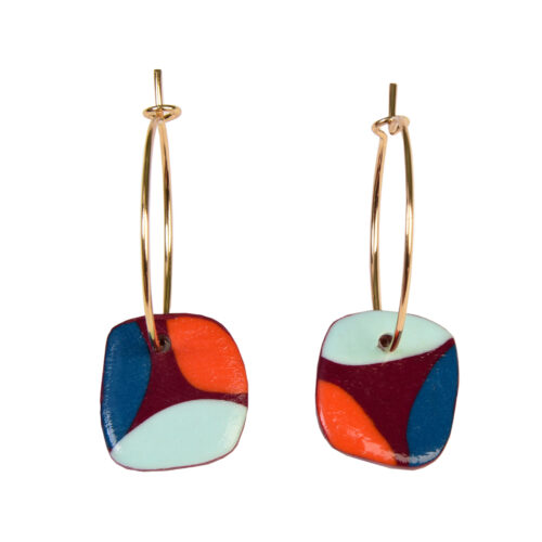 Créoles  "colorées carrées" 1